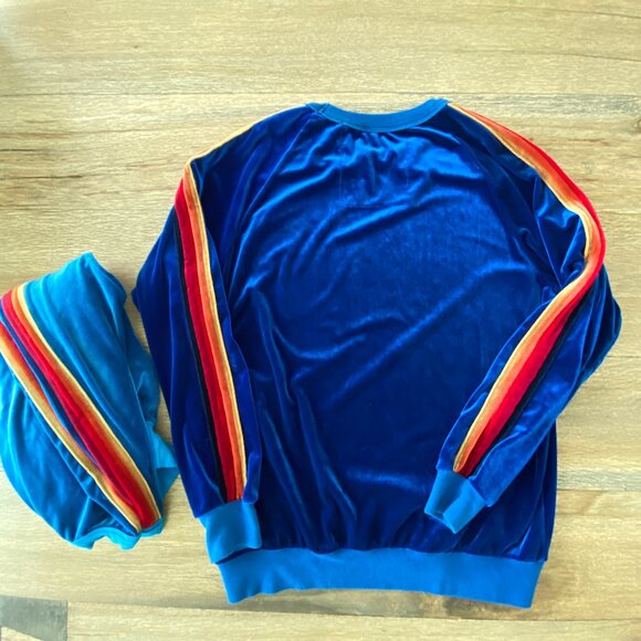 AVIATOR NATION CLASSIC VELVET Crewneck Sweatshirt size XL in Deep Royal Blue π - Picture 6 of 9